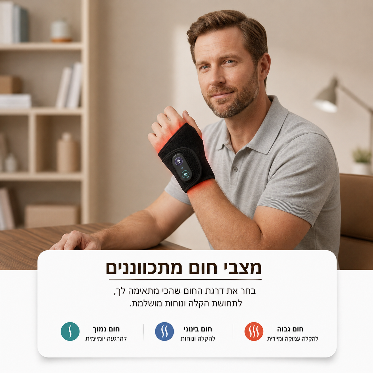 ThermaWrap™- הקלה וחימום לפרק כף היד